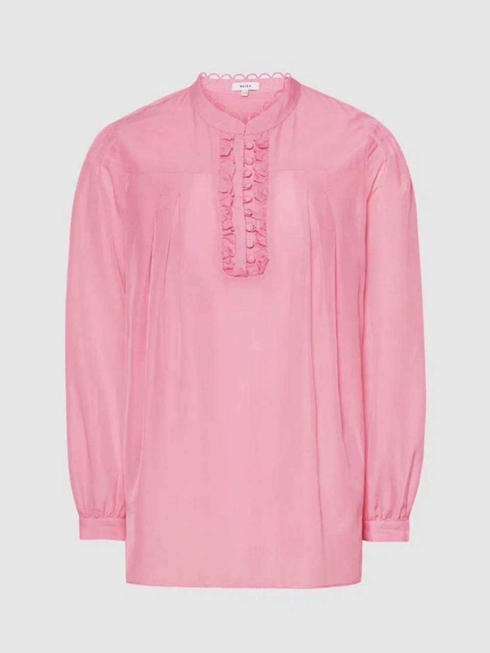 REISS Ashlyn Silk Cotton Blouse Spring Pink US10/Medium